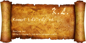 Kempf Lóránt névjegykártya